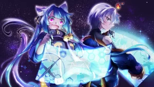 イラスト　人権　女性二人　おえかき　スクリーン　星空