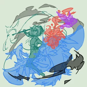 ヴィネット風イラスト イラスト ルーツィエ 竜 ドラゴン 魔獣 鳥 冒険者