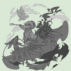 ヴィネット風イラスト イラスト ルーツィエ 竜 ドラゴン 魔獣 鳥 冒険者