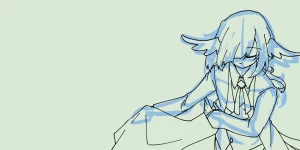 カットイン 鳥人 音楽家 線画