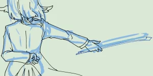 カットイン 鳥人 音楽家 ヴァイオリン 線画