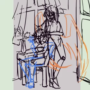 ルーツィエ シャムシエル CW プロフ絵 イラスト 冒険者 ラフ うちよそ 天使