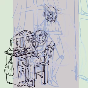 ルーツィエ シャムシエル CW プロフ絵 イラスト 冒険者 ラフ うちよそ 天使