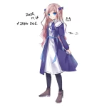 なのかさんが色々用意してくれてるステリウムαで用意した子。曲もらってそれで捏ねてる……(JANO DOE)チェンソーマン知らないのでマジで何も知らないんですよね、曲からのイメージでがっつり捏ね回した。それにしても何か、乙女ゲームのヒロインみたいだな……制服っぽいせいか。別に制服イメージはしてなかったけども! らくがき キャラデザ 少女